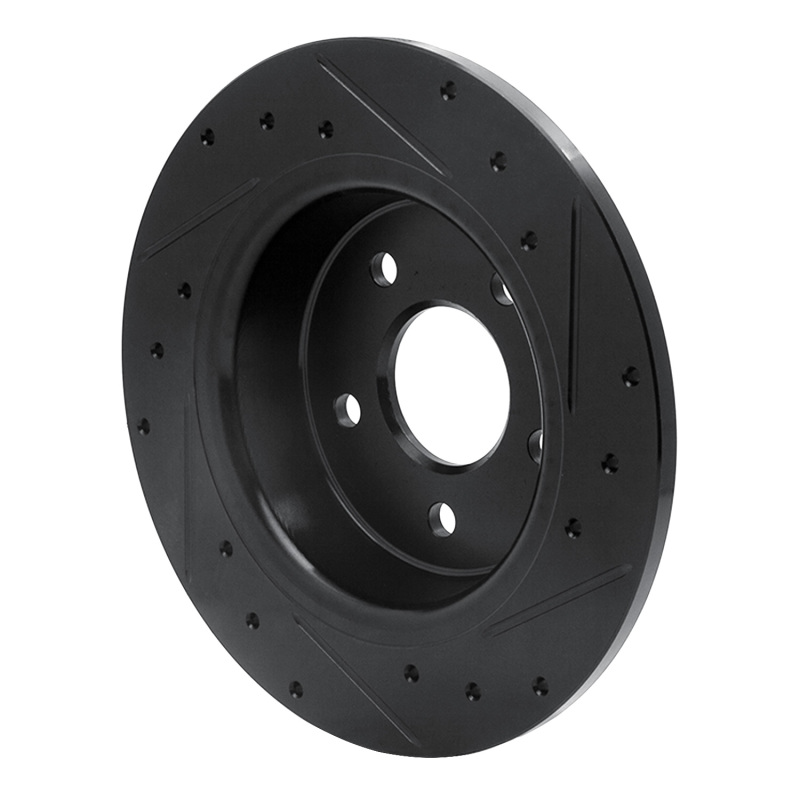 Alfa Romeo 166 Brake Rotor (1) - Rear Left - R1 Concepts - Drilled & Slotted - Black - `99-`07